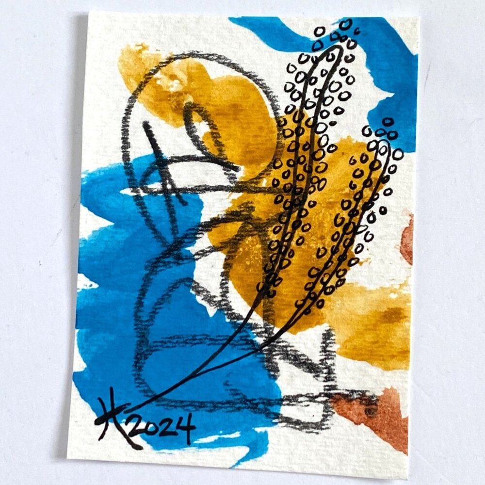 ACEO Original Mixed Media Art Tristina Dietz Elmes Trade Card ATC